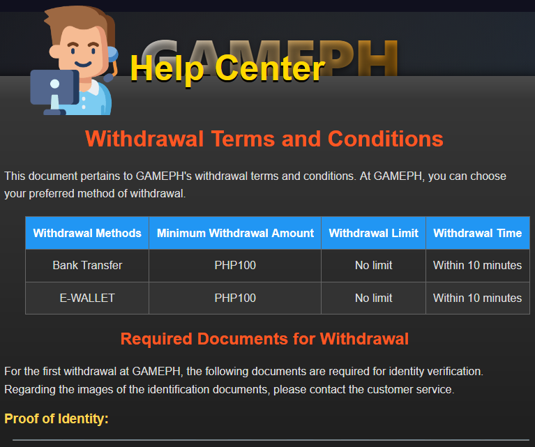 Withdrawal Methods